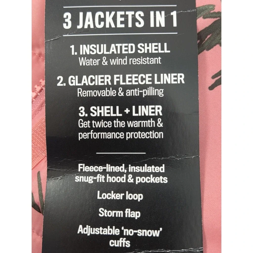 Childrens Place Girls 12-18 Mos Hooded Puffer Coat 3 in 1 Jacket Set Pink NEW